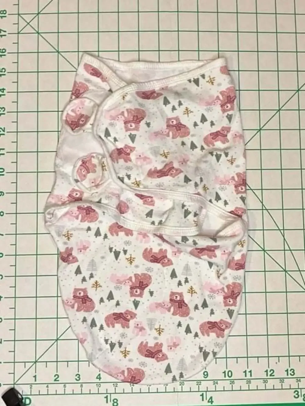Hudson Baby Quilted Cotton Swaddle Wrap, Winter Forest Bear Pattern